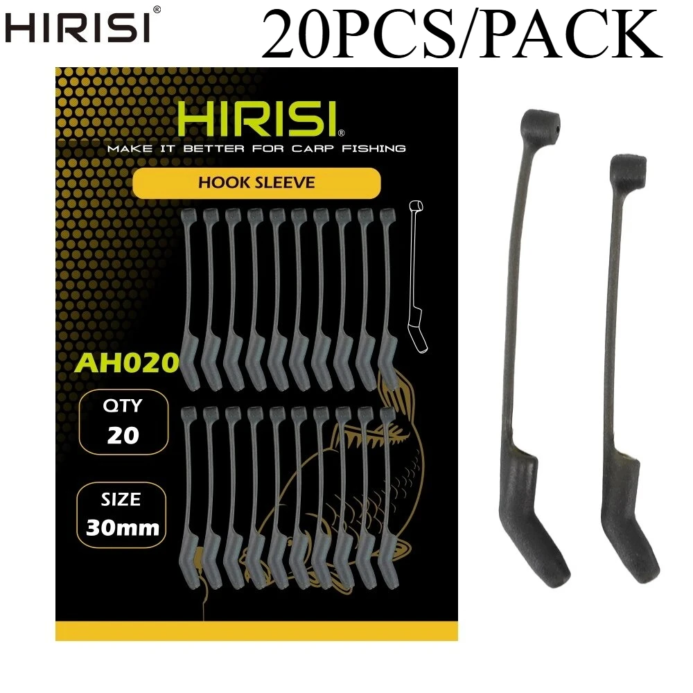 Hirisi 20 unids/pack accesorios de pesca de carpa mangas de gancho listo d-rig alineador ganchos mangas antienredos aparejos terminales