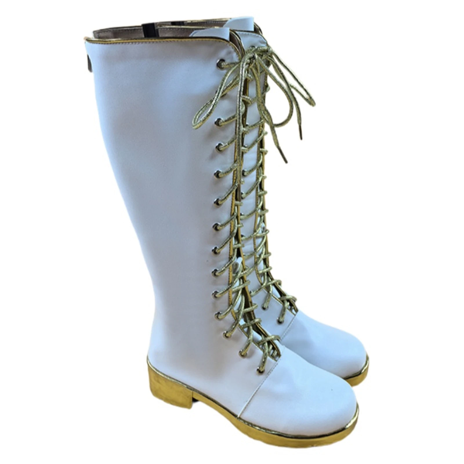 Anime Rumi Cosplay Shoes KPop Girl Group Shoes Demon Hunters Blue Lace Up Boots for Adult Unisex Halloween Party Shoes