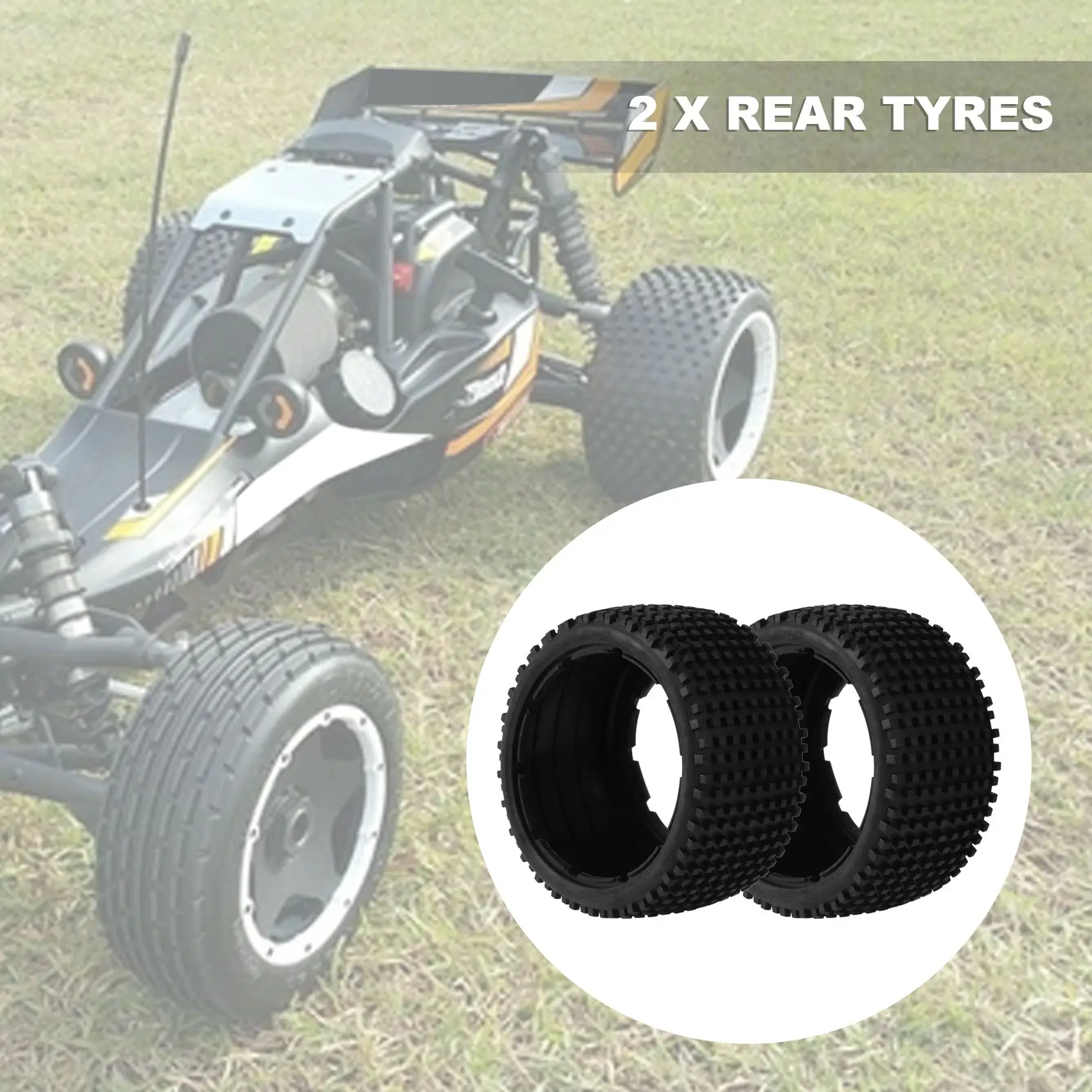 Off-Road Rear Tyres Thicken Skin Set for 1/5 HPI ROFUN BAHA ROVAN KM Baja 5B Truck Spare Toys Parts