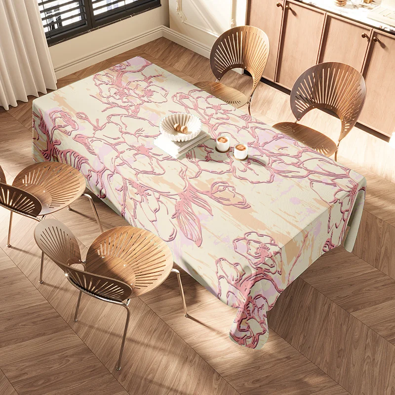 Abstract Art Tablecloth: Unique, Contemporary Design Bringing Creative Lines and Modern Elegance to Your Dining Space