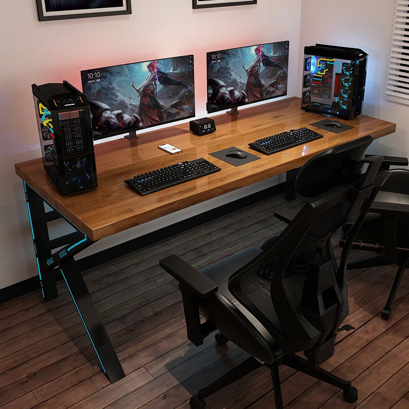 

Simple Student Bedroom Home Long Table Double Computer Desk & Writing Workbench for Gaming-Modern Gaming Table