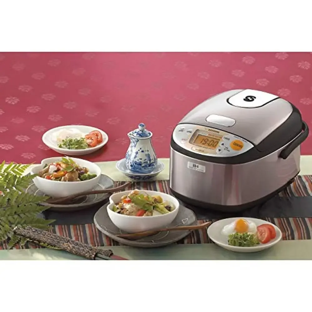 0.54L Stainless Steel Induction Rice Cooker and Warmer with IH Technology and 7 Cooking Settings LCD Control Panel and Auto Keep