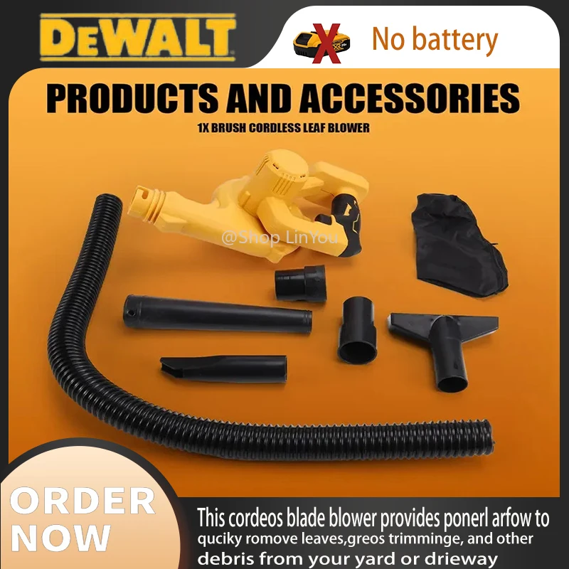 

Brush Cordless Leaf Blower For Dewalt Battery 2-In-1 Air Blower And Vacuum (No Battery)