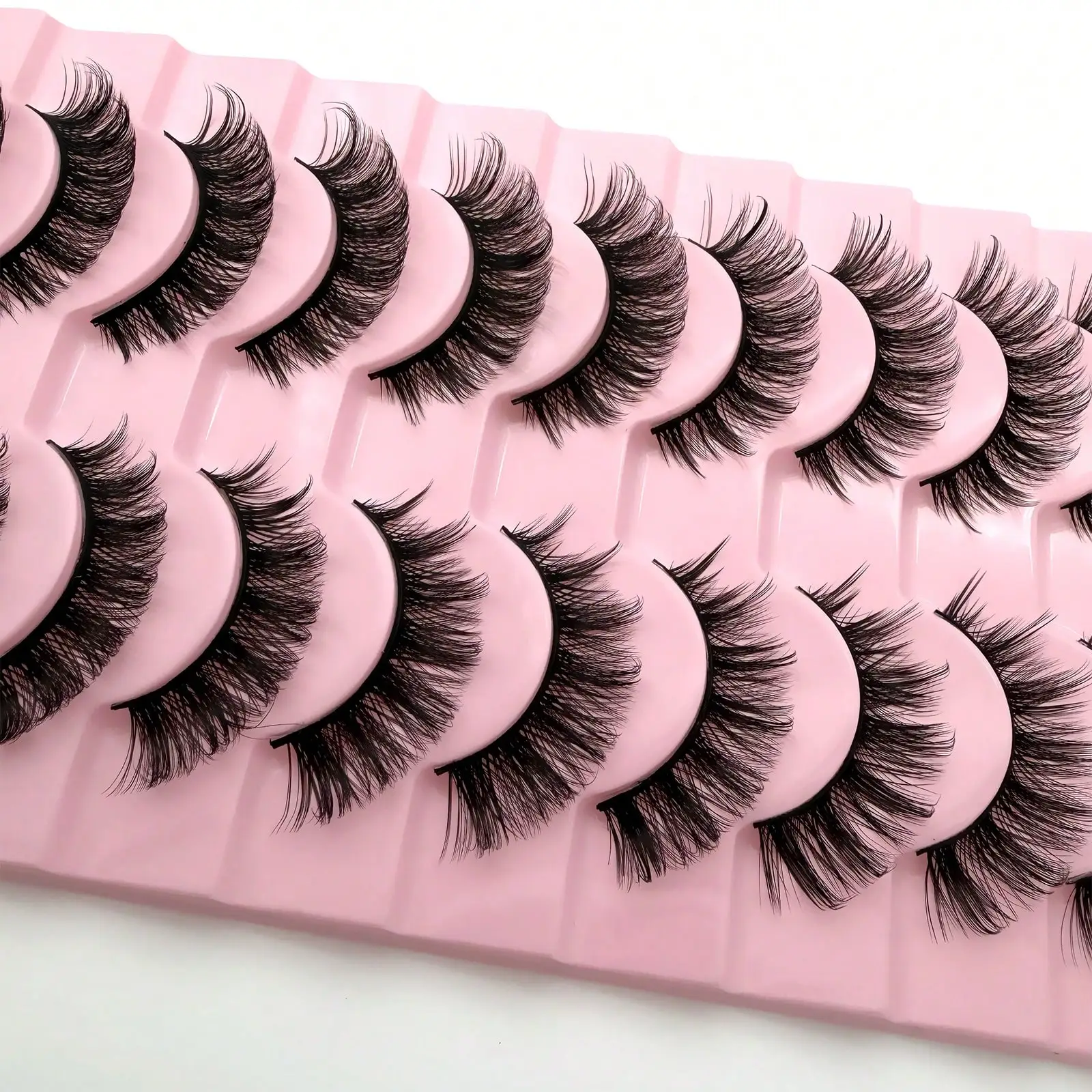 Flauschige, dicke 10 Paar DD Curl russische Wimpern, dramatischer, ungepflegter Stil, Faux-Mink-Wimpern, ein Must-Have für die Schönheit – Detail 3