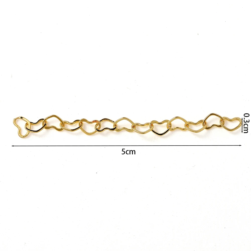 10pcs/lot 50mm Heart Extended Extension Tail Chain Connector For DIY Jewelry Making Findings Bracelet Necklace Accessories