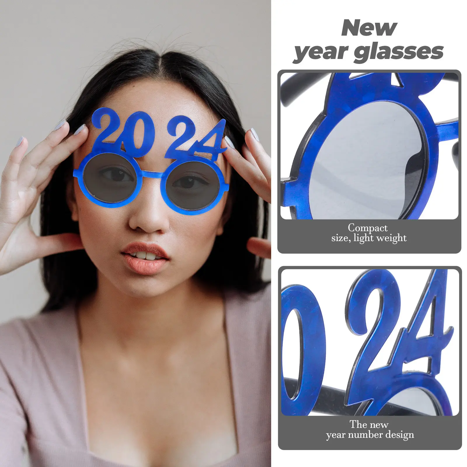 

3 шт. забавные очки с цифрами для вечеринок, новогодние очки 2024, реквизит для фотосессий, креативные очки для выпускного вечера