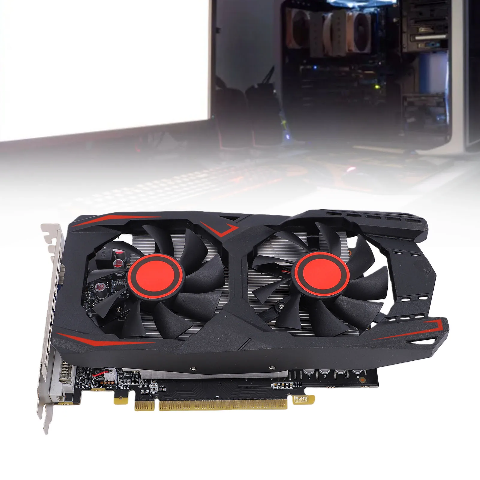 Graphics Card 6GB GDDR5 192BIT Double Fan PCIE 2.0 16X Slot Supports DVI VGA HD Multimedia Interface Gaming Video Card view 2