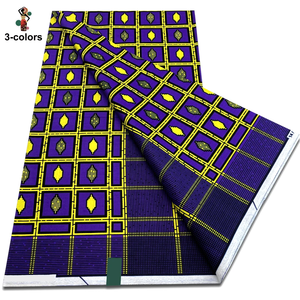 2025 شمع حقيقي مضمون قماش طباعة شمع حقيقي هولندي hollandais Pagne قماش شمع أفريقي 6 ياردات #5