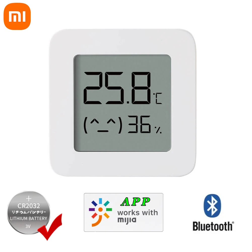 XIAOMI Mijia Bluetooth Thermometer 2 Wireless Smart Electric Digital Hygrometer Thermometer Work with Mijia APP With Battery