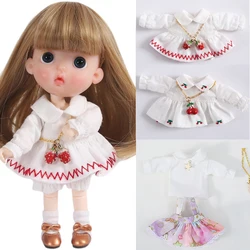 Ob11 Doll Strawberry Skirt Doll Cherry Skirt Clothes Unicorn Pattern Dress For Ymy P9 P10 Ob11 Obitsu 11 Holala Gcs Dolls