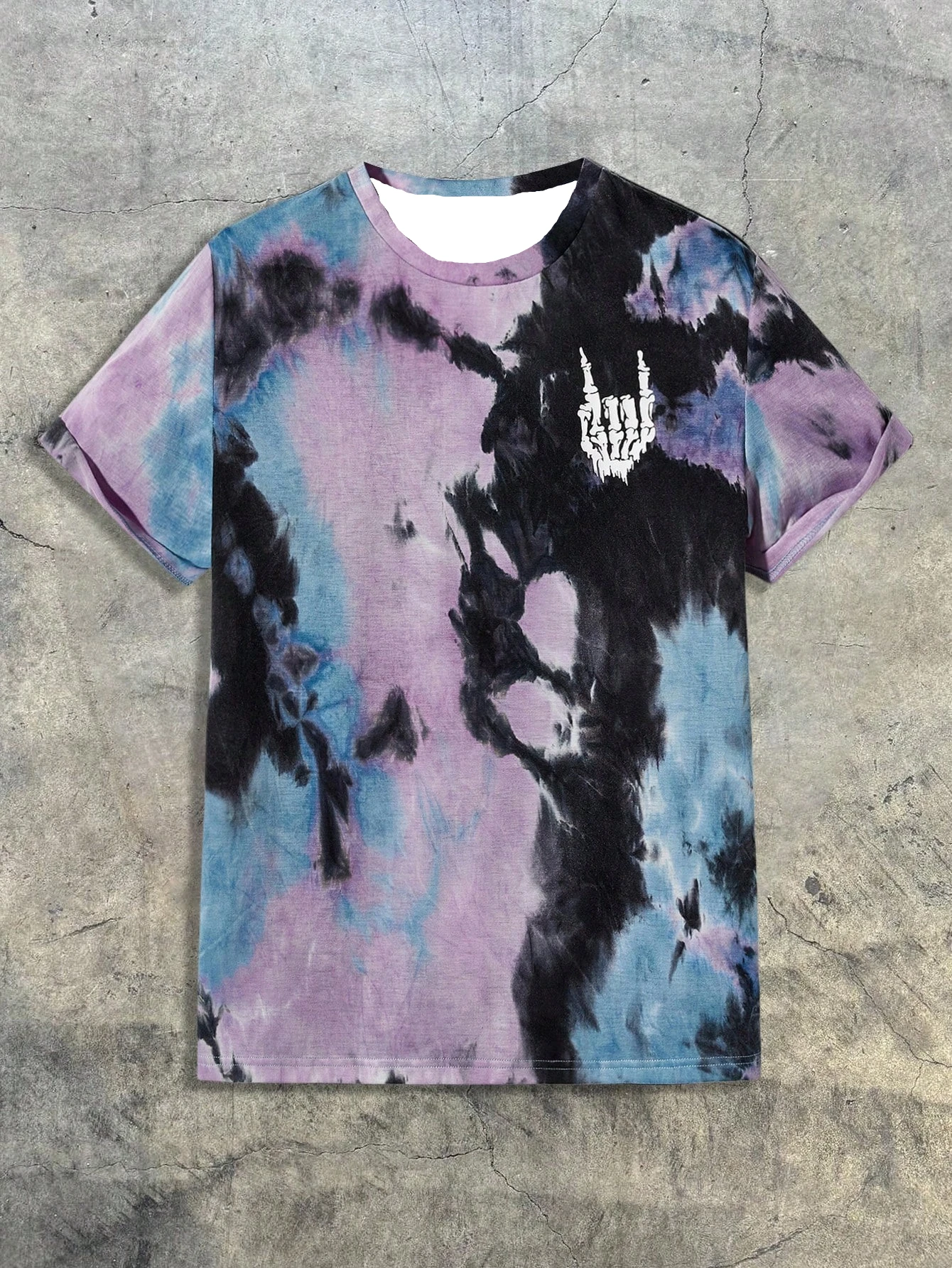 تي شيرت رجالي بأكمام قصيرة مطبوع عليه هيكل عظمي بربطة عنق للخروج، للأصدقاء، تأثير ملابس الشارع #1