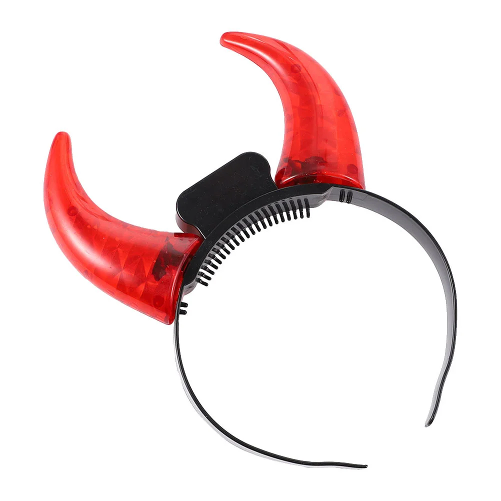 

Demon Horn Headband Festival Hairband Bands Animal Headdress Prop Glowing Luminous Party Costume