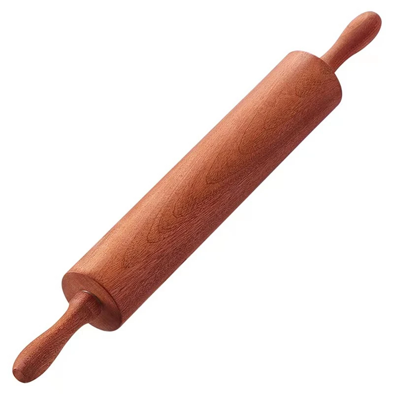 

Wooden Rolling Pins For Baking,Classic Sapele Rolling Pin With Handles,Baking Wooden Rolling Pin Large 18.8Inl X 2.3Inw