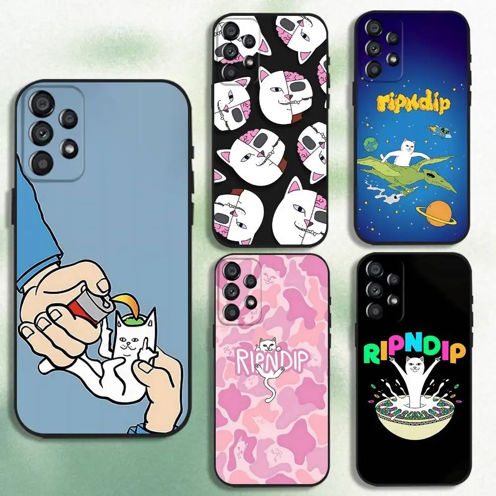 

Cat-R-RipndiyS-S Phone Case For Samsung Galaxy A20,A21s,A22,A31,A32,A52,A53,A72,73,A80 Soft Black Cover