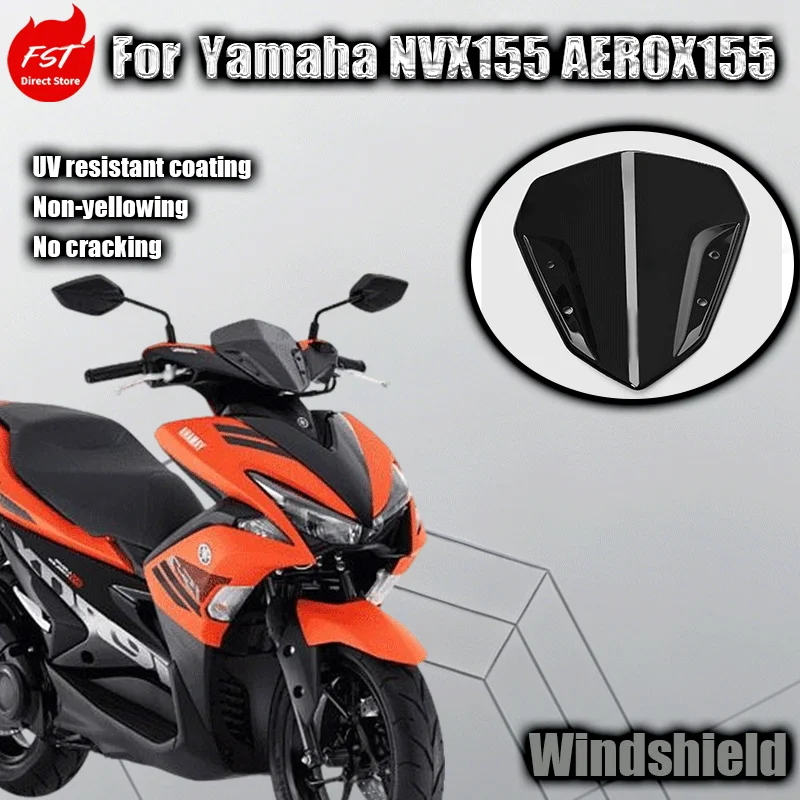 

For Yamaha NVX155 AEROX155 Modified Front Windshield Fairing with Integrated Mirror for Enhanced Aerodynamics And Protection