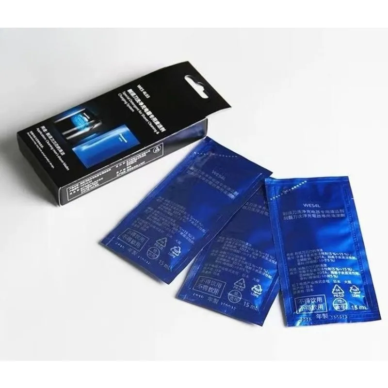 Looook Store Shaver Cleaning Fluid Compatible with WES4L/WES4L03, 3 Bags 15ML Per Pack Electric Shaver Cleaning Station Refill