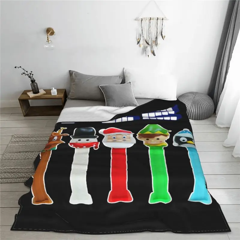 Pez Candies Christmas Pez Dispensers Blanket Soft For Bed Lightweight Bedding Throws For Sofa Bedroom