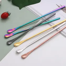 304 Stainless Steel Long Handle Stirring Spoon Coffee Tea Ice Spoon Bar Tableware Fashion Kitchen Tool Seasoning Mixing Dessert