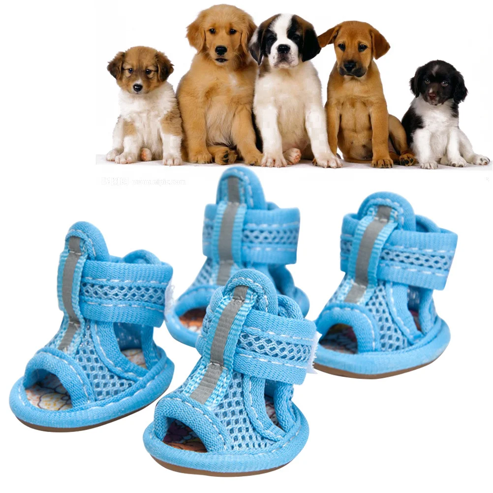 

4pcs Dog Sandals Winter Breathable Pet Shoes Small Size Mittens for Dogs Boots