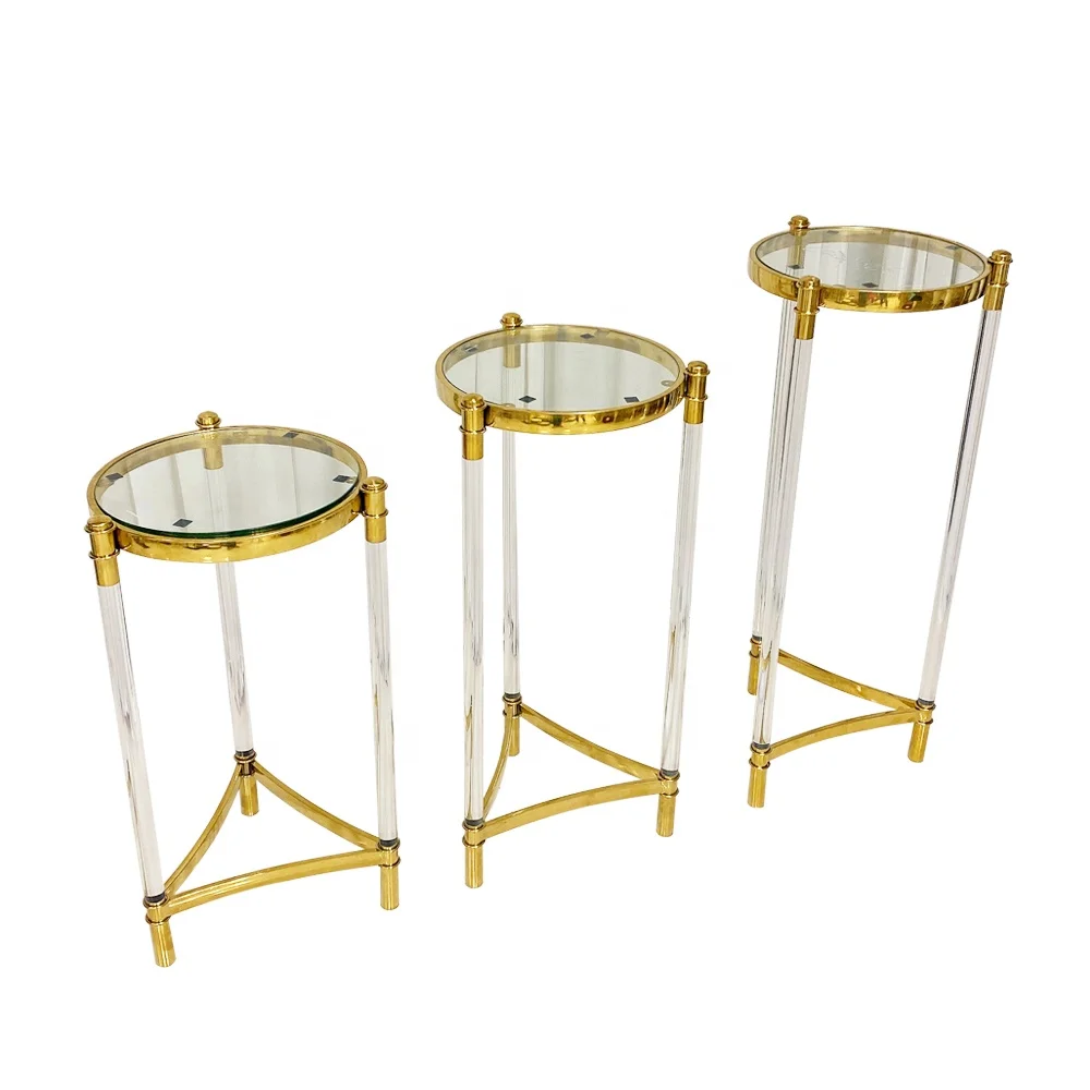 3pcs a set acrylic cake table cake stand gold for events party cake