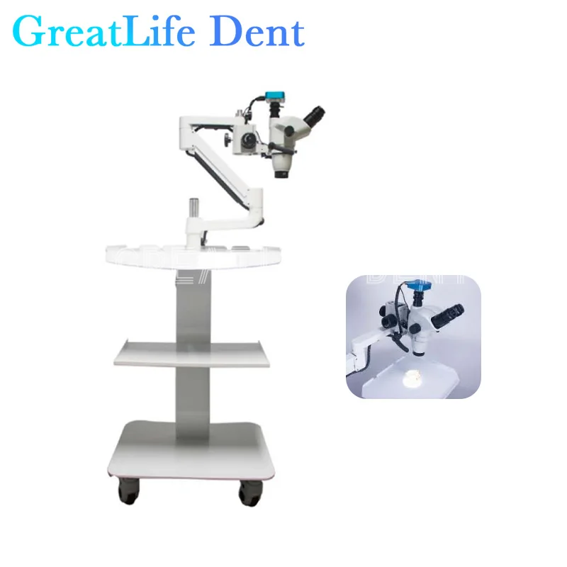 GreatLife Dent Dental laboratory Operation Root Canal Treatment Observation Instrument Microscope With Dental Trolley