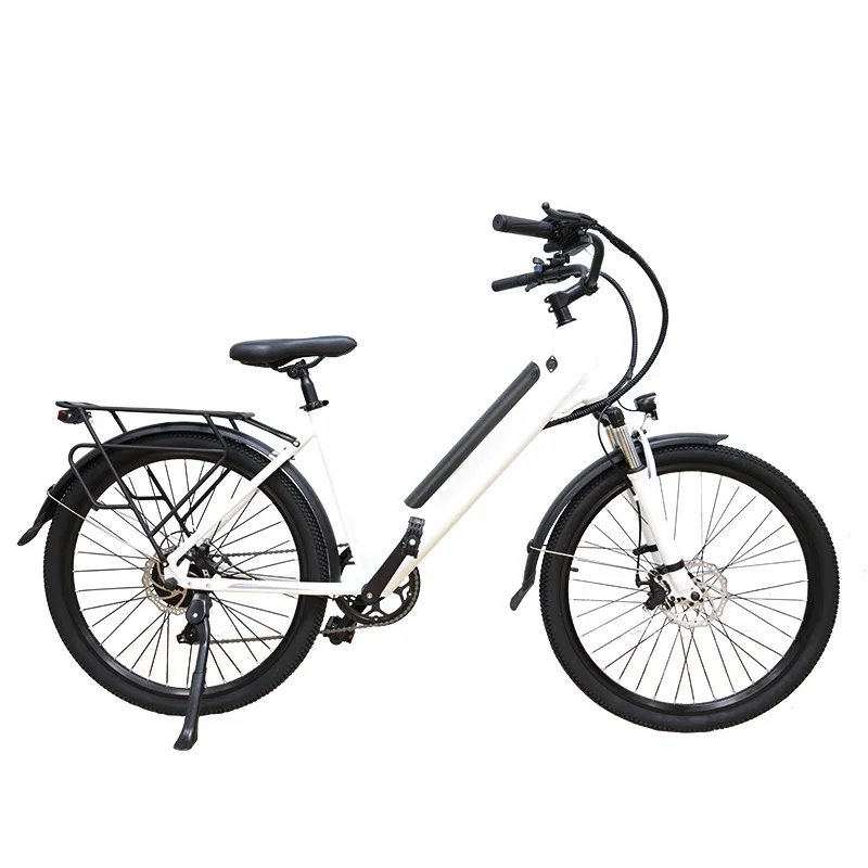 

26 Inch Tire 36V 10AH Lithium Battery Aluminum Alloy Double Disc Brake Women Step Through EBike Cruiser City Bike Electric 500W