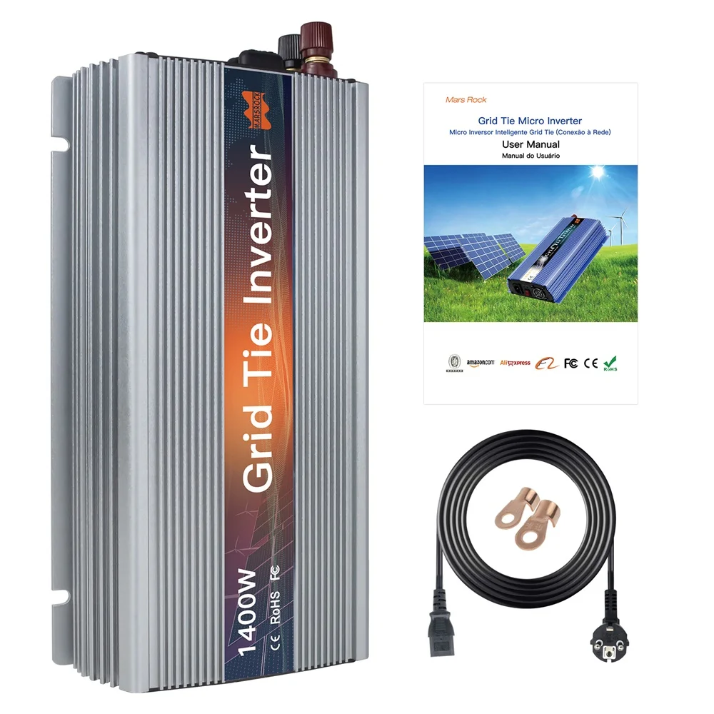 1000-1400W Grid Tie Micro Solar Inverter 20-50VDC to 90-140VAC 190-260VAC MPPT Pure Sine Wave Converter For Solar Power System