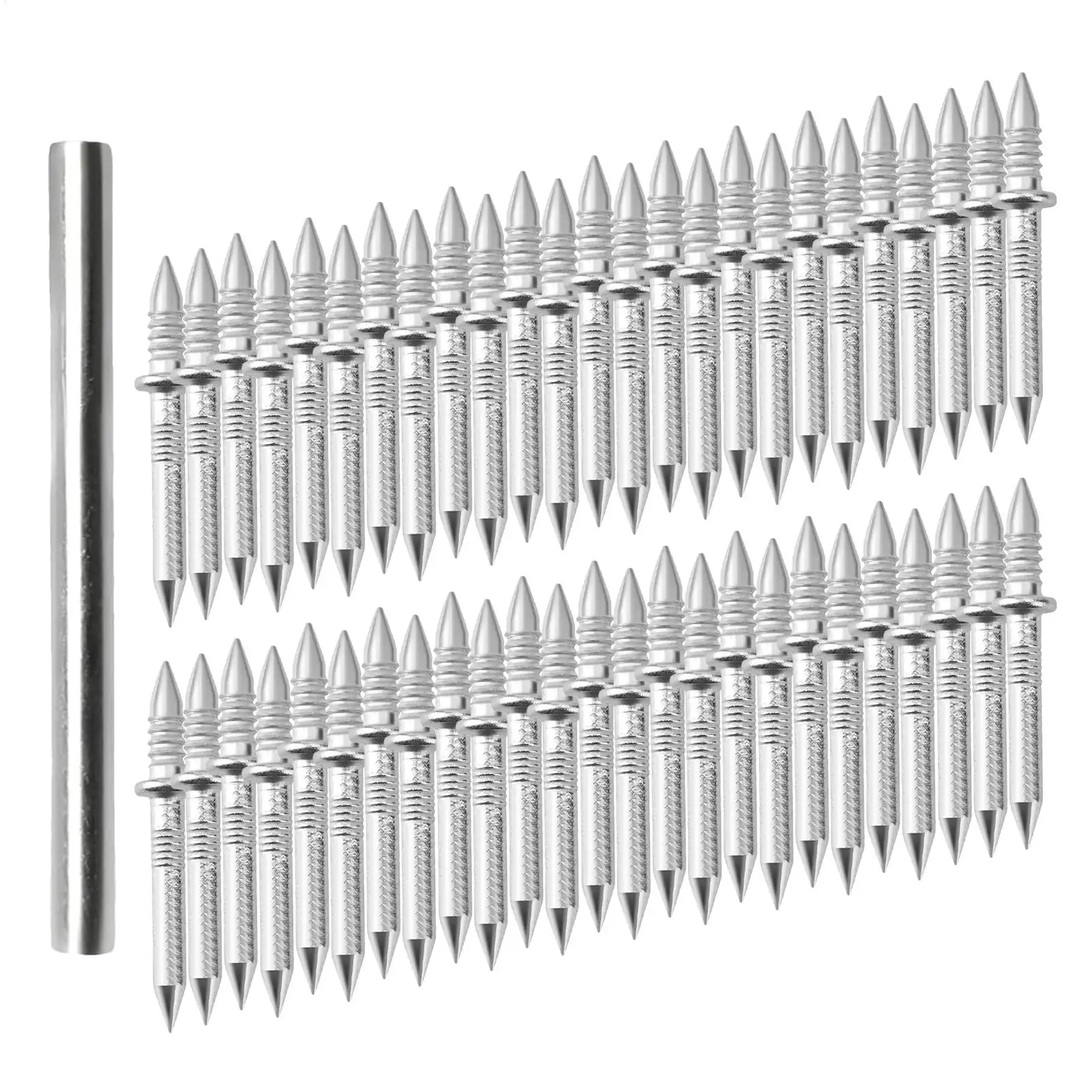 100pcs Double Head Nails Seamless Nail Skirting Thread Seamless Nail Without Marks Metal Rust-Proof Nails Wood No Trace Fixator