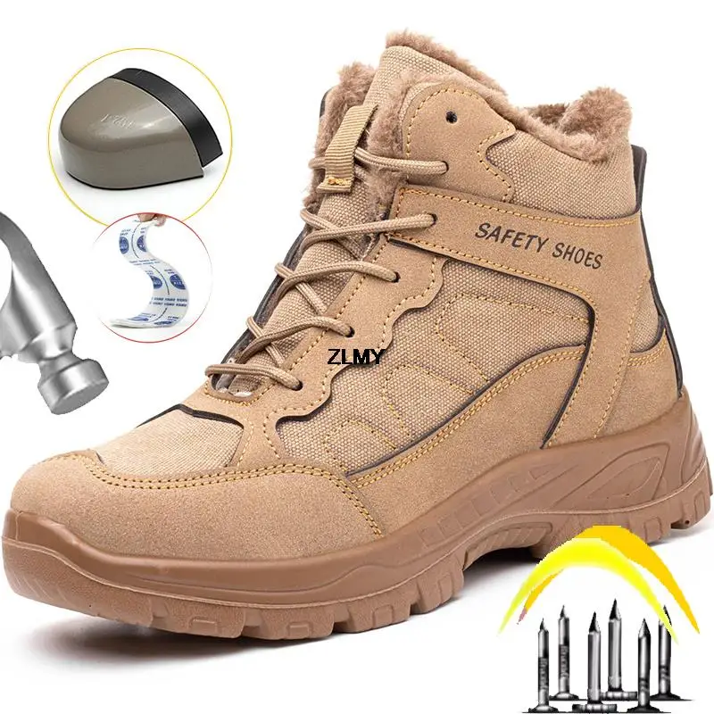 Indestructible Men Work Safety Boots Outdoor High Top Anti-smash Anti-stab Work Shoes Industrial Winter Boots Man Safety Shoes