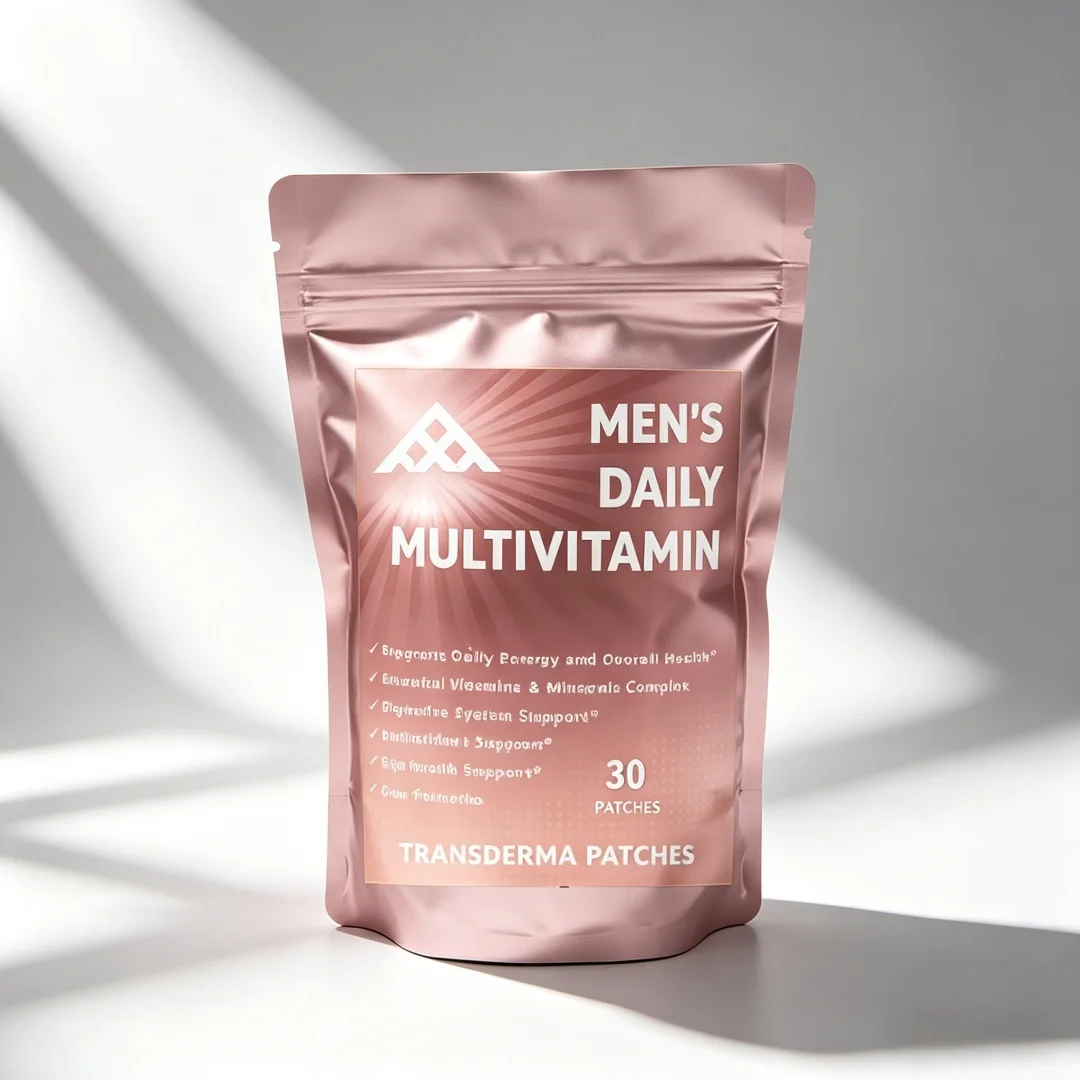 30 Patches Men's Daily Multivitamin Transdermal Patches For Men With Saw Palmetto, Biotin - Eye, Energy, Gut, Health Support
