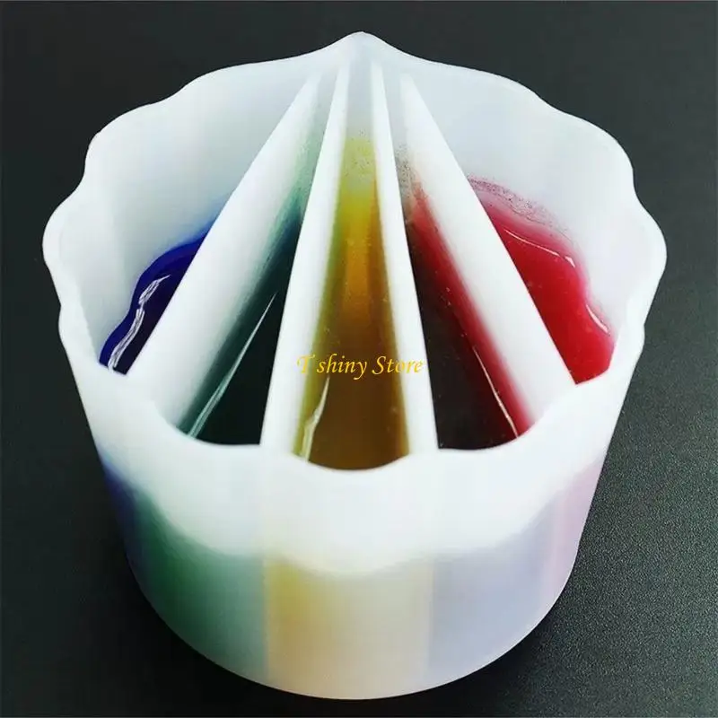 N58F Versatile Silicone Distributing Cup Liquid Pigment Resin Color Mixing Cup Resin Cup for Epoxy Resin Crafts Making Tools
