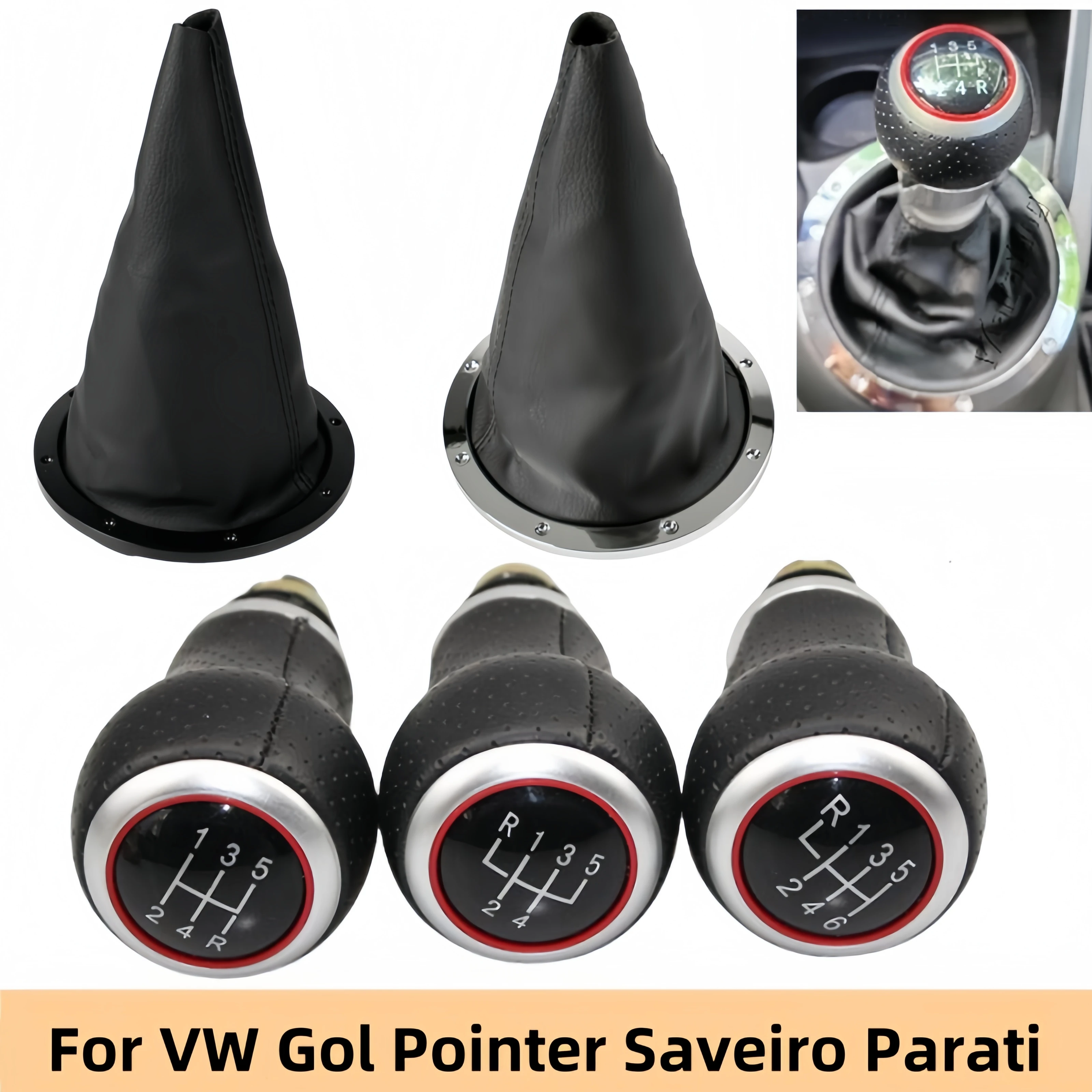 For Volkswagen VW Gol Pointer Saveiro Parati 2005-2010 Gear Shift Knob Gaiter Boot Collar Car Interior Accessories Replacement