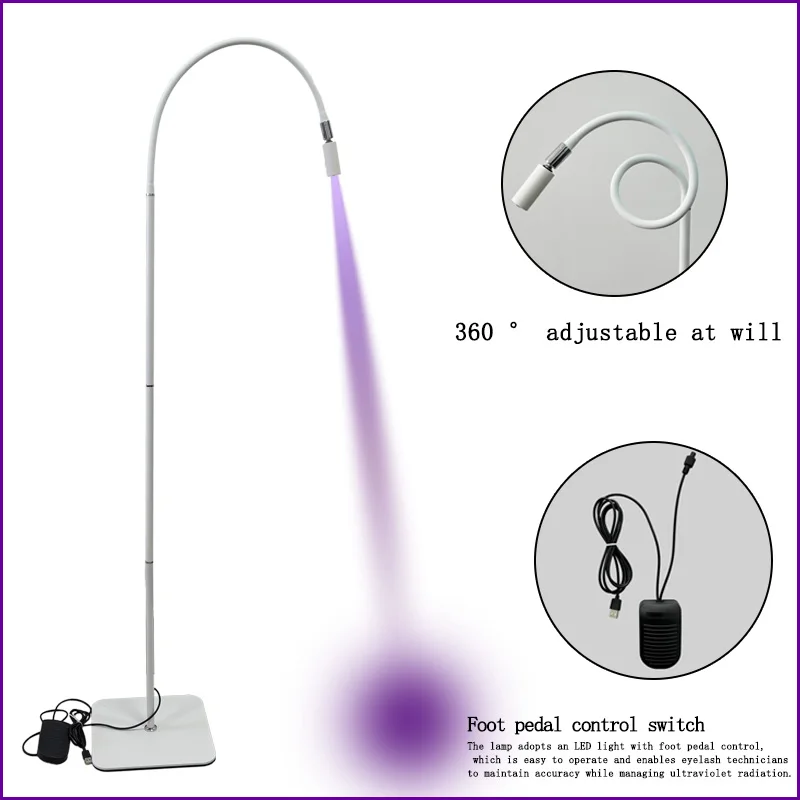 مصباح معالجة UVLED عالي الطاقة مناسب للتجميل، رموش فنية للأظافر، رموش صناعية، تطعيم مفتاح القدم الصامت، مصباح أرضي 5 وات #2