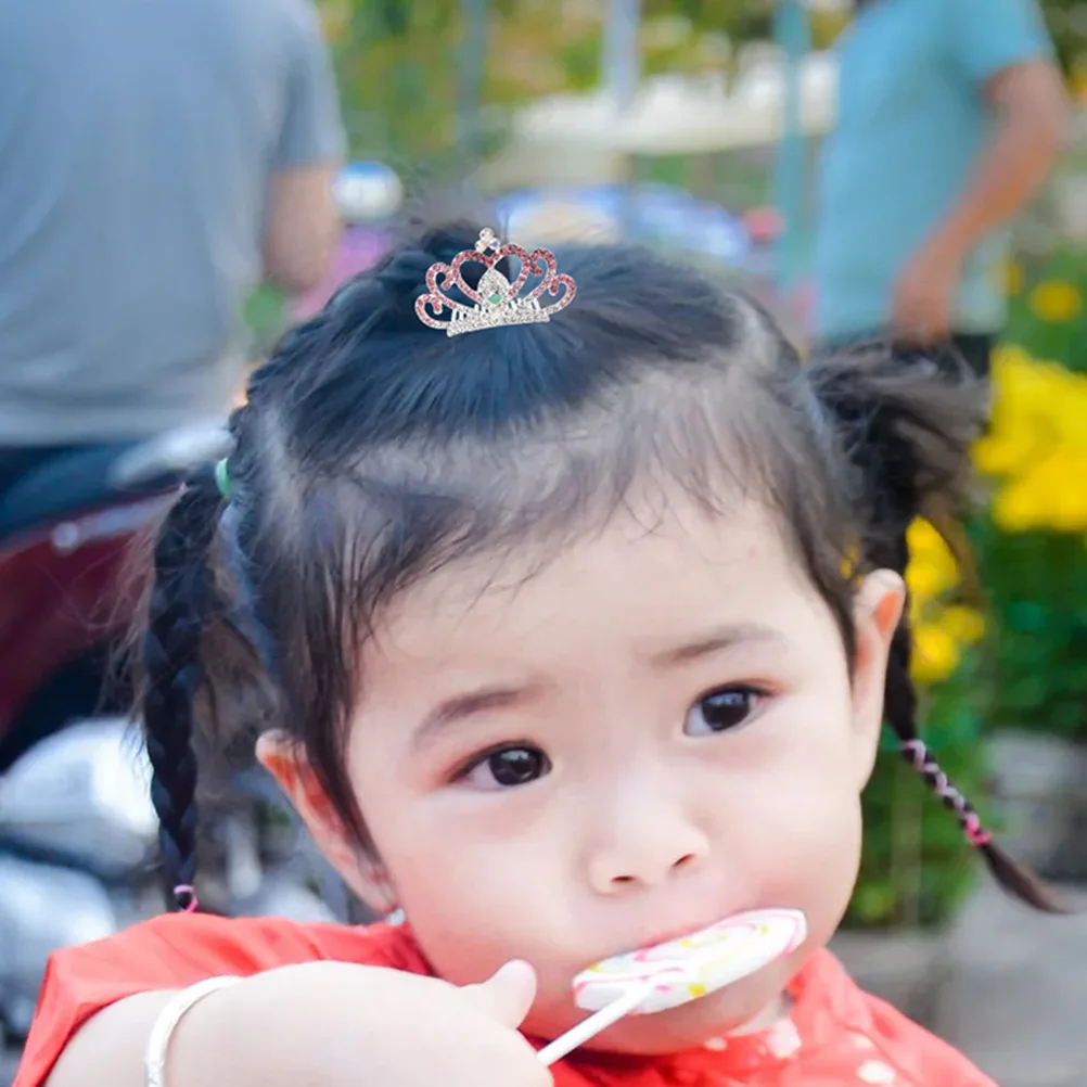 

2pcs Rhinestone Crown Comb Accessory Kids Girls Tiaras Dress Up Headdress Party Costume Small Sparkling Tiara For