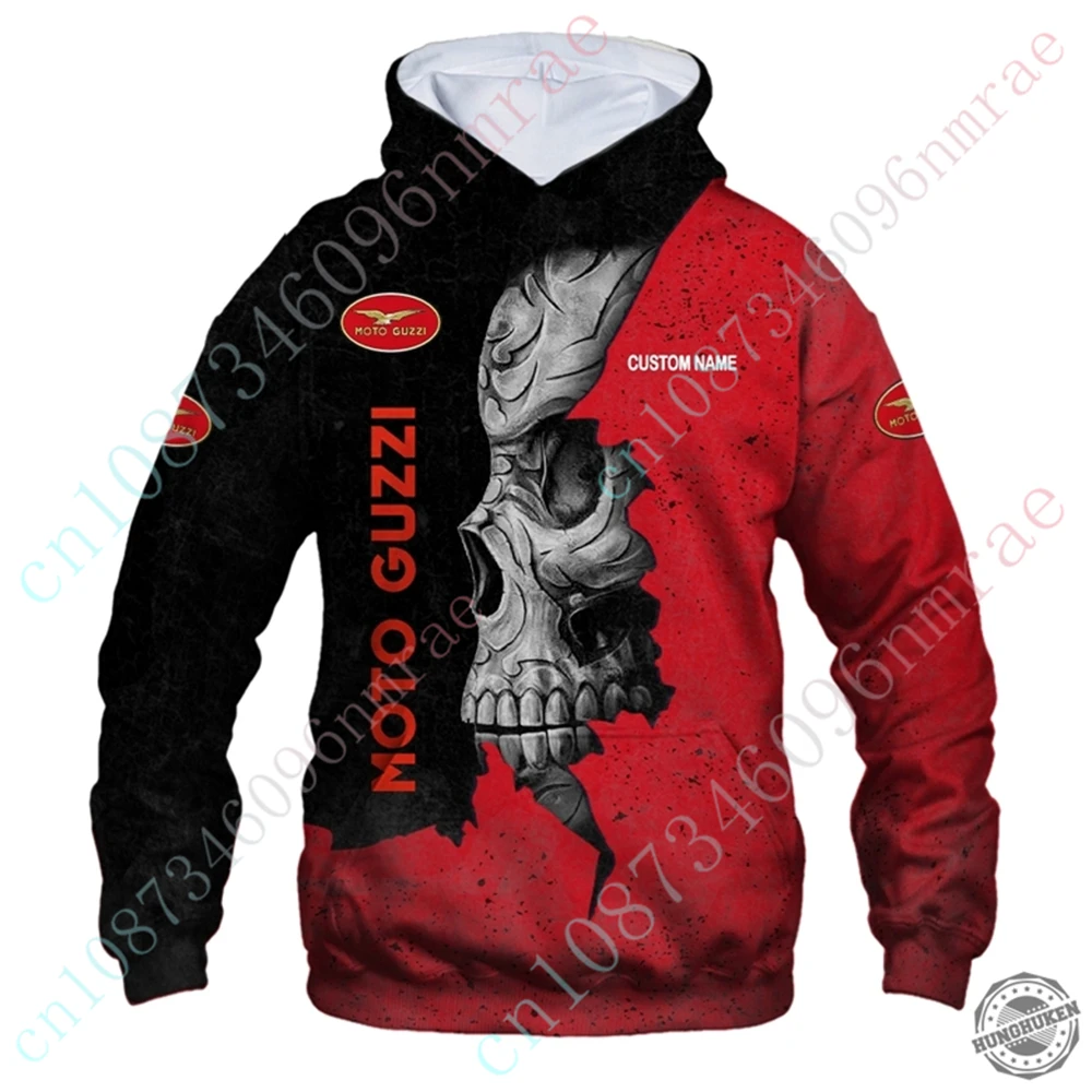 Moto Guzzi Zip Hoodies Casual Hoodies For Men Women Harajuku Pullover Unisex Clothing Anime 3D Printing Sweatshirt Custom Logo