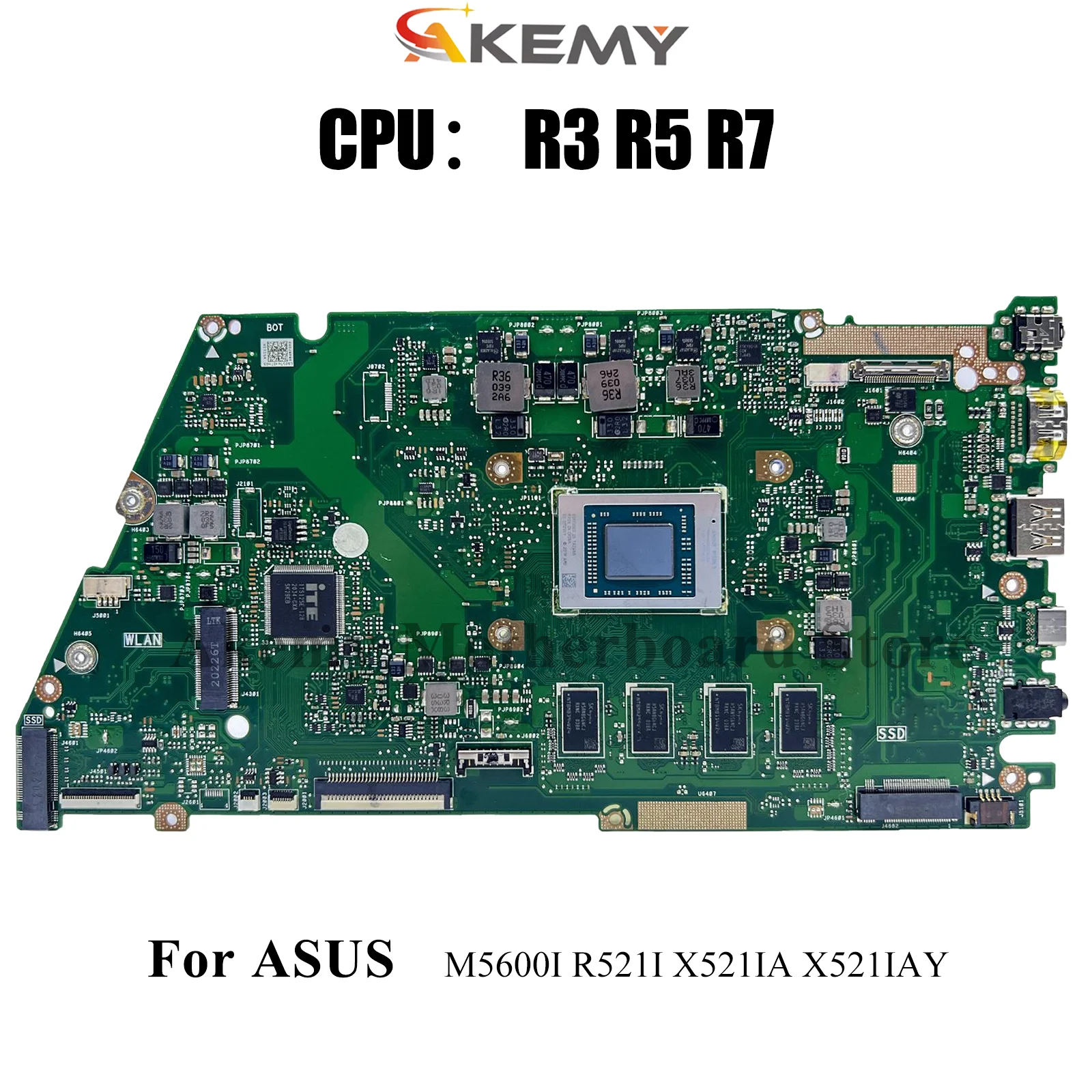 

X521IA Материнская плата для ноутбука ASUS VivoBook X521IAY R521I X521I M5600I X521IA Материнская плата для ноутбука с процессором R3 R5 R7 100% тест в порядке