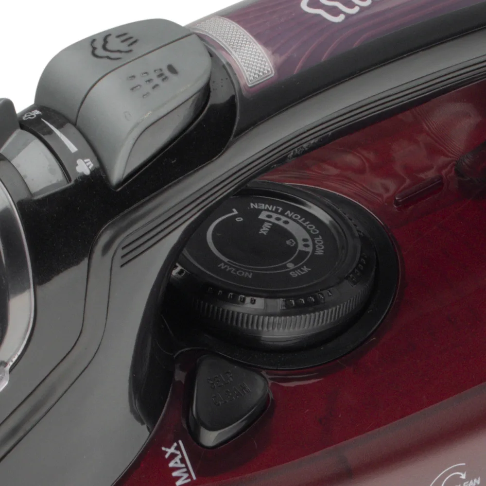 مكواة بخار كهربائية قوية 2600 وات مع قاعدة سيراميك مضادة للتنقيط، تحكم ذاتي التنظيف في درجة الحرارة، حرارة سريعة لمكواة الملابس