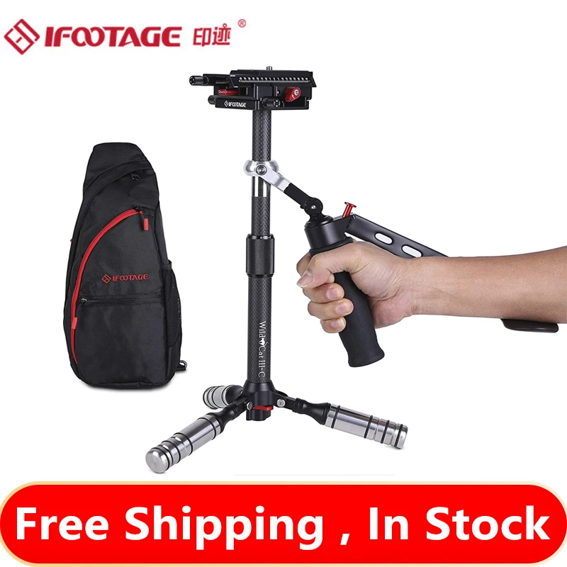 IFOOTAGE Aluminum Handheld Camera Stabilizer 20 Inches Video Steadycam Stabilizer With 1/4 Inch Screw Quick Release Plate Compat