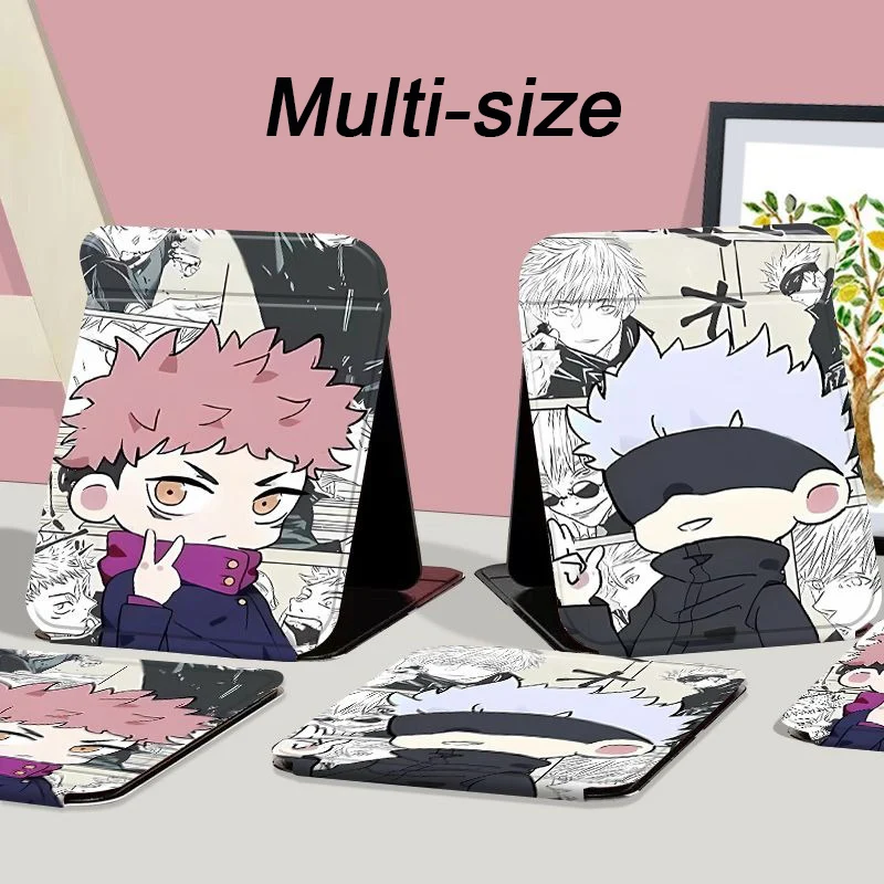 22/17/15cm Jujutsu Kaisen, opvouwbare enkelzijdige make-upspiegel, anime schattig, draagbaar reizen, mini licht compact, rechthoekig