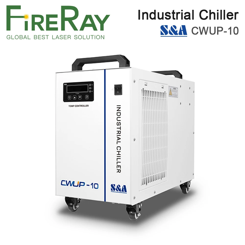 FireRay S&A Portable Industrial Chiller CWUP-10 220V 50Hz 60Hz for 10W-15W Ultrafast Laser UV Laser ±0.1°C Precision