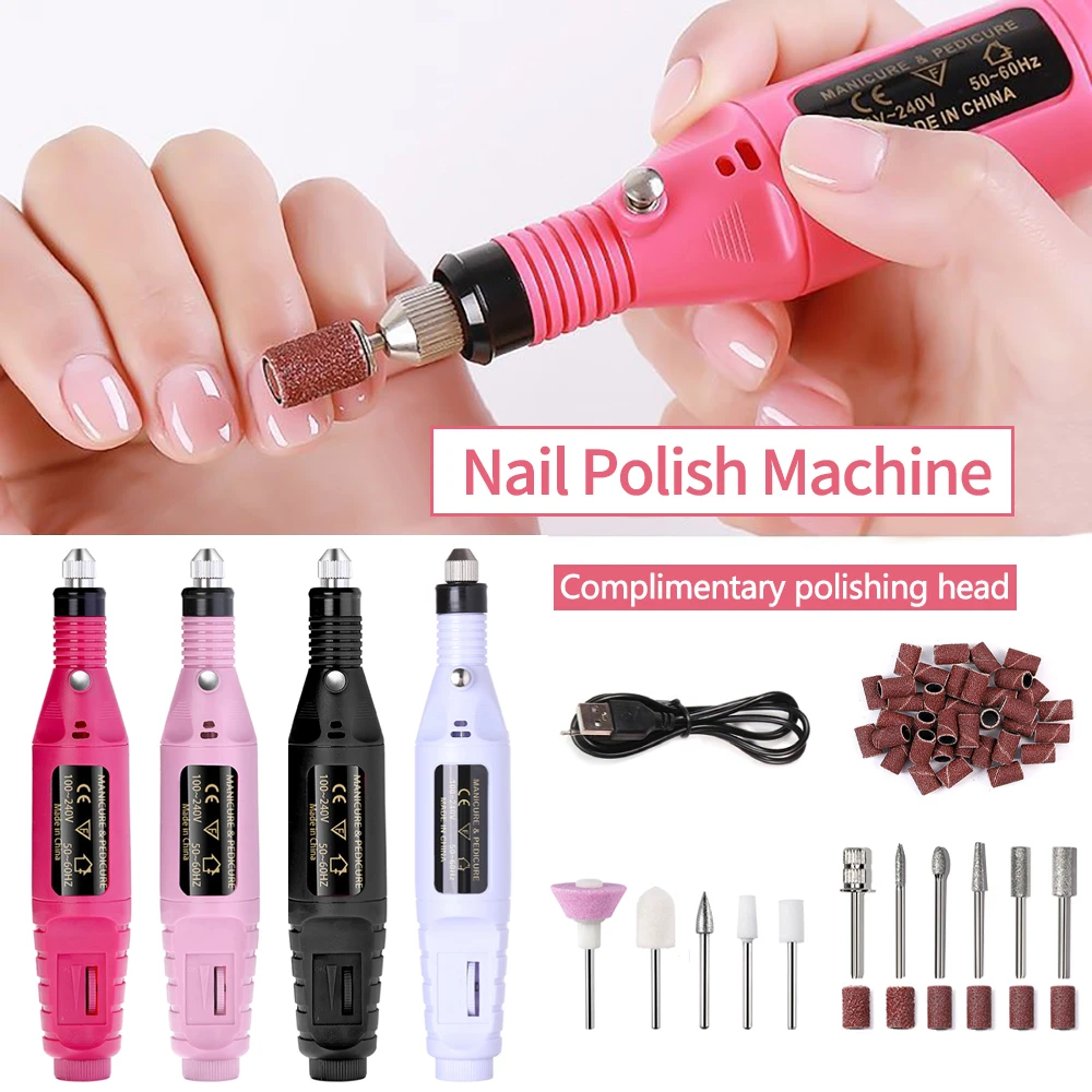 LULAA Strong Electric Nail Sander Nail Drill Machine Grinding Equipment Milling Cutter For Manicure Pedicure Polishing Tools