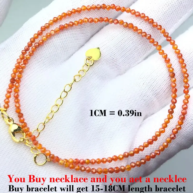 HOT Naturstein 2mm Facettierte Perlen Halskette Kristall Quarz Granat Achat Perlenketten Mode Einfacher Schmuck für Männer und Frauen Geschenke – Detail 10