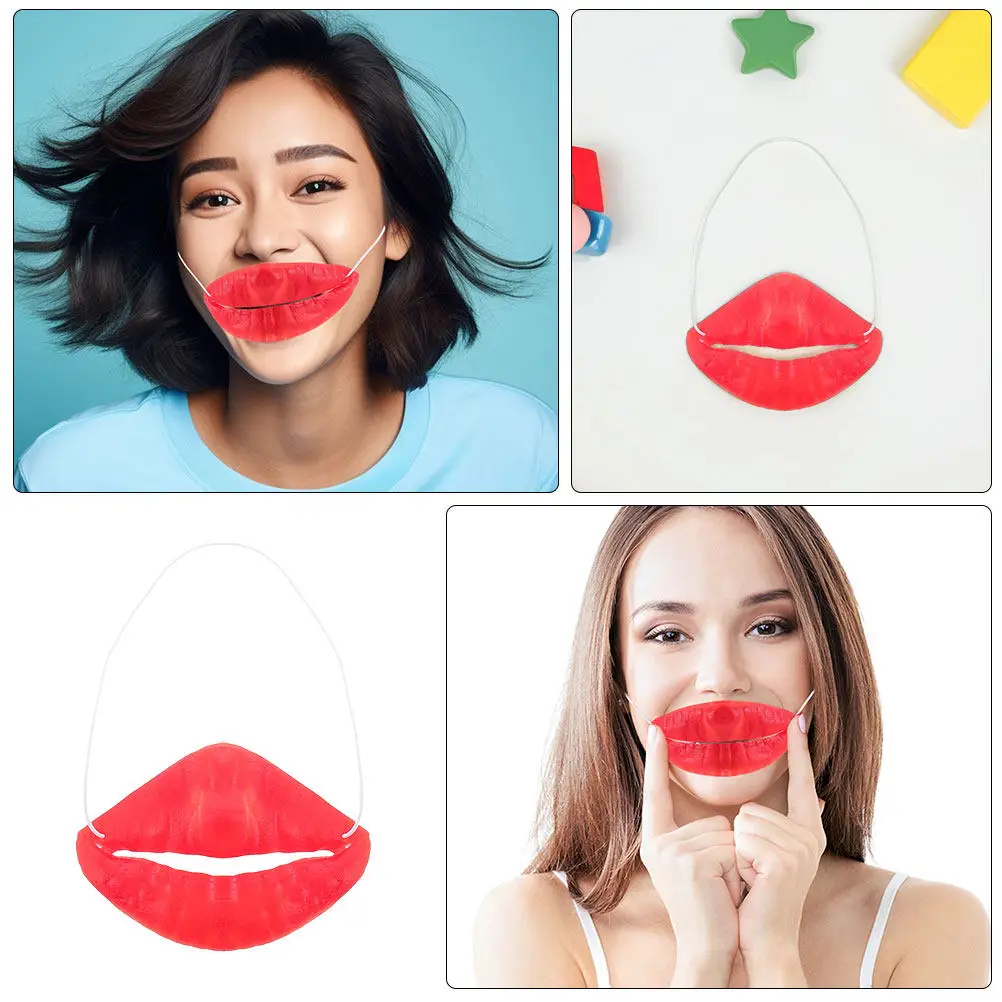 Funny Sausage Big Mouth Latex Prank Prop April Fools Day Big Lip Decoration Halloween Masquerade Party Joke Tricky Prank