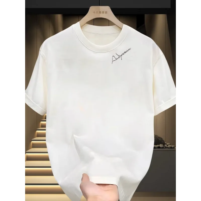 

GIOIOMenTT shirt，2025New Loose Fit Cotton Short Sleeve Pullover Shirt，Fashionable Base Shirt，Sports Top