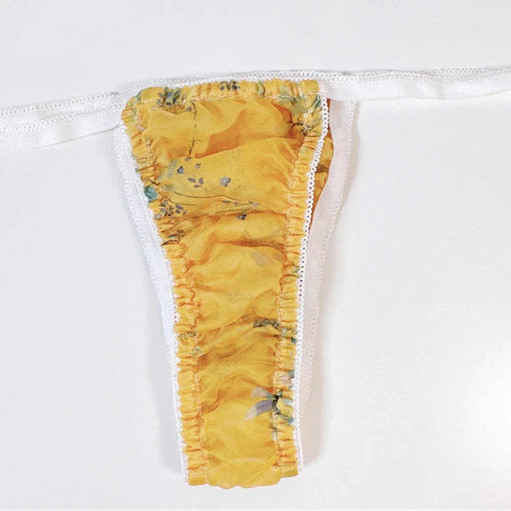 Men Women Chiffon Sexy Briefs Thongs Pouch Panties Underwear Low Waist G-String Micromini Erotic Langerie Underpants