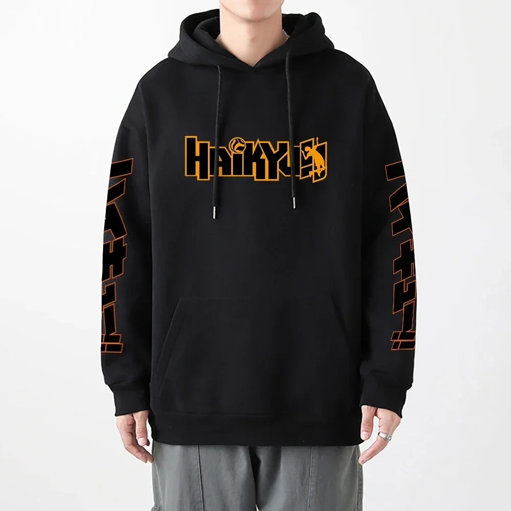 Japanese Manga Haikyuu Print Hoodie Men\'s Hip Hop Pullover Sweatshirt