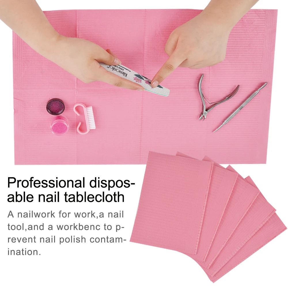 Foldable Nail Polish Disposable Hand Cushion Holder Tablecloth Lint Paper Pad Nails Art Cleaning Hand Mat Napkin Manicure Tools