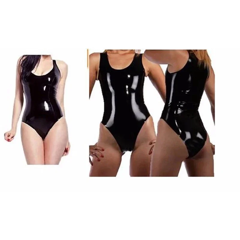 

100% Latex Swimsuit Fetish Rubber Gummi Mould Latex Bodysuit Black