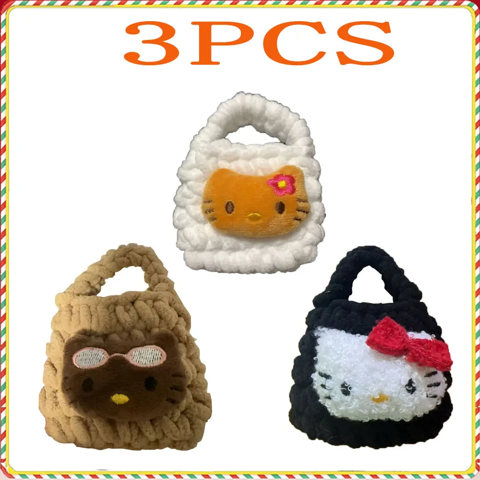 Nueva Funda Protectora para Auriculares Kawaii Sanrio Hello Kitty Hawaii Black Kitty, a Prueba de Golpes, Mini Monedero, Regalo para Niñas