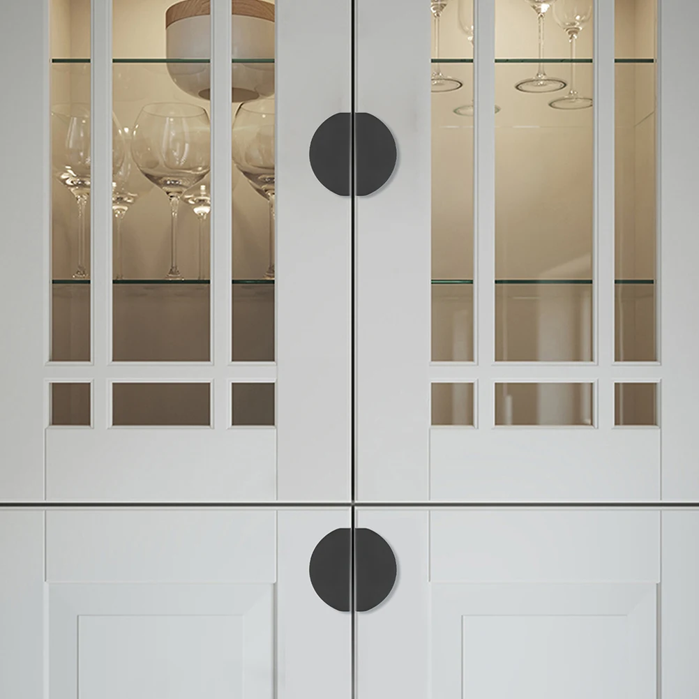 

2pcs Half Round Handles for Cabinet Door Drawer Wardrobe Cupboard Dresser Furniture Pulls Light Luxury Easy Install Elegant
